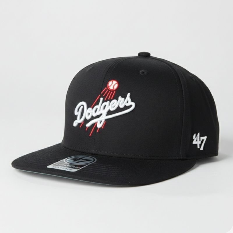 Casquette LA Dodgers '47 - Noir et Blanc avec Broderie Relief