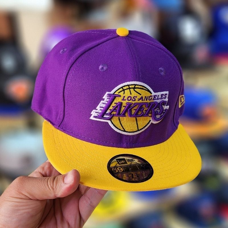 Casquette Los Angeles Lakers New Era 59FIFTY - Violet & Jaune – Image 5