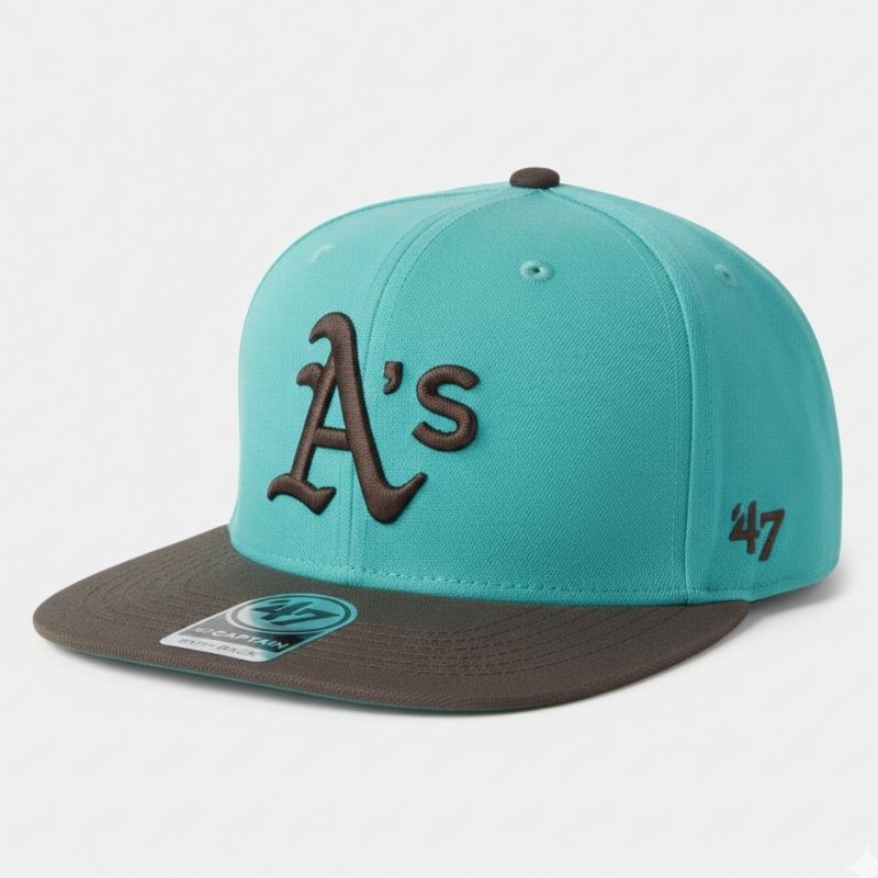 Casquette Oakland Athletics '47 - Turquoise et Marron Chocolat