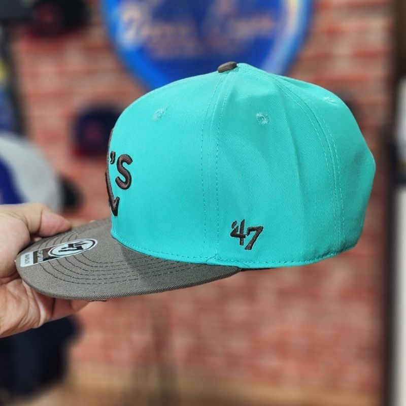 Casquette Oakland Athletics '47 - Turquoise et Marron Chocolat – Image 3