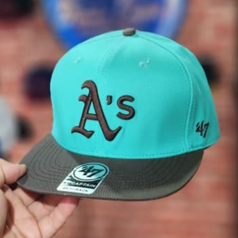 Casquette Oakland Athletics '47 - Turquoise et Marron Chocolat – Image 5