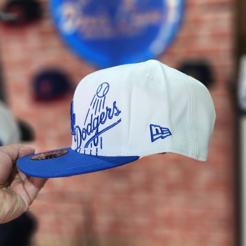 Casquette New Era 9FIFTY LA Dodgers - White & Royal Blue – Image 3
