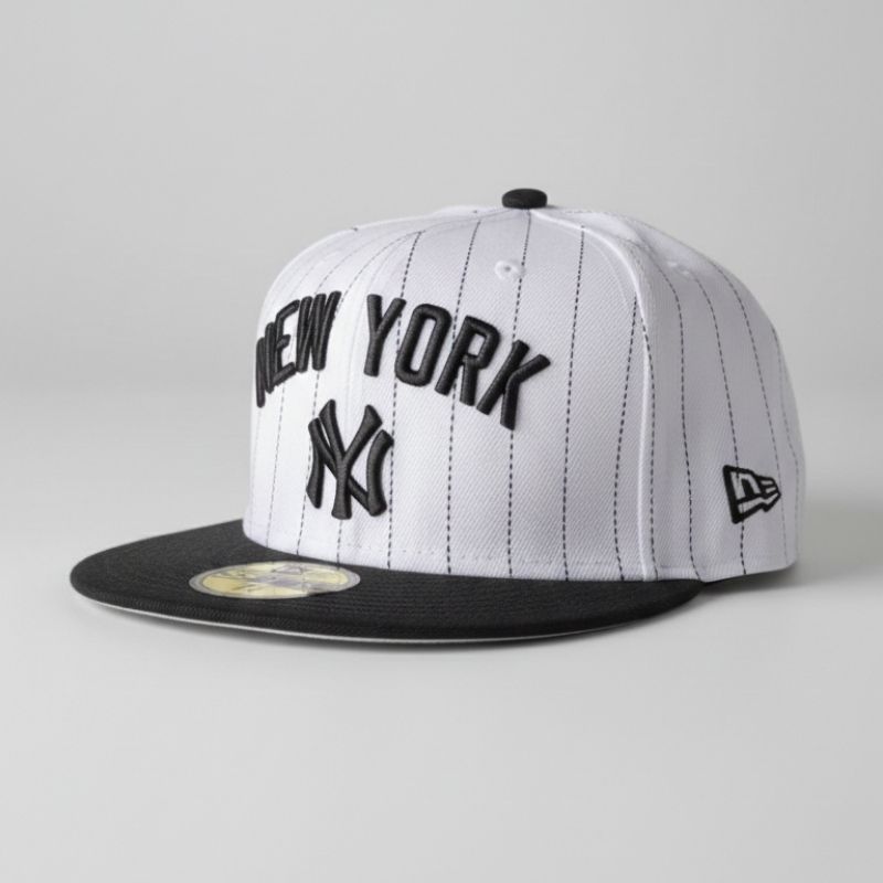Casquette New York Yankees New Era 59FIFTY - Rayée Blanc & Noir