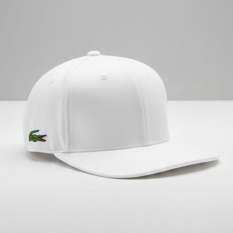 Casquette Lacoste - Blanc Pur & Visière Plate