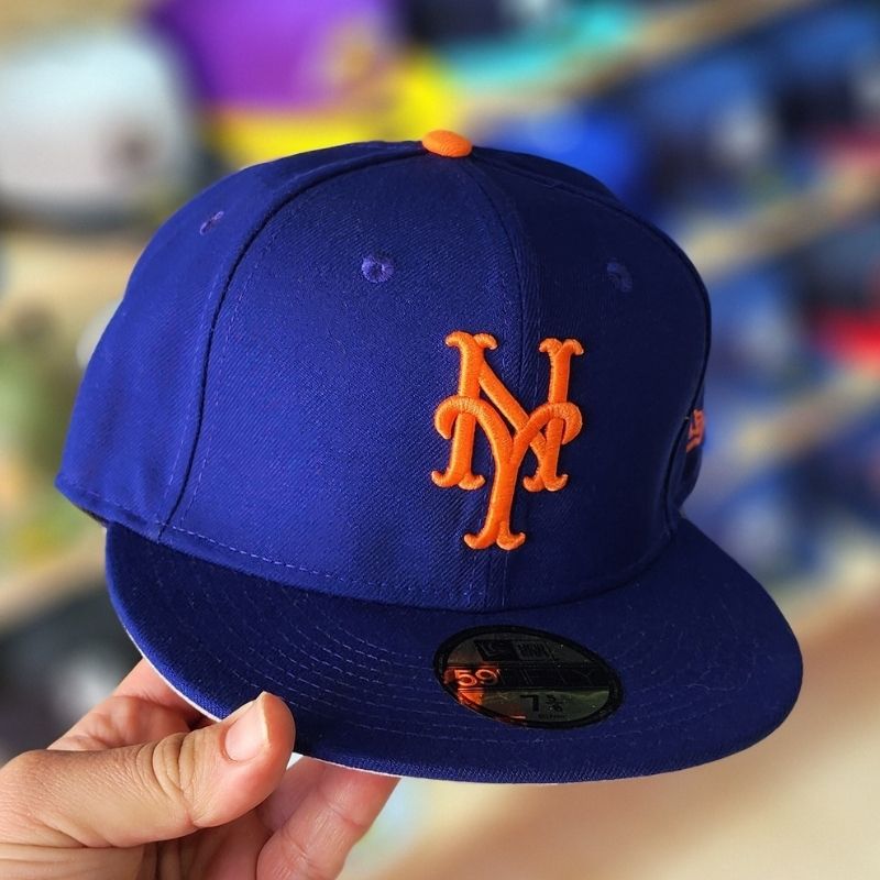 Casquette 59FIFTY New York Mets Bleu Royal – Logo Orange Brodé – Image 5