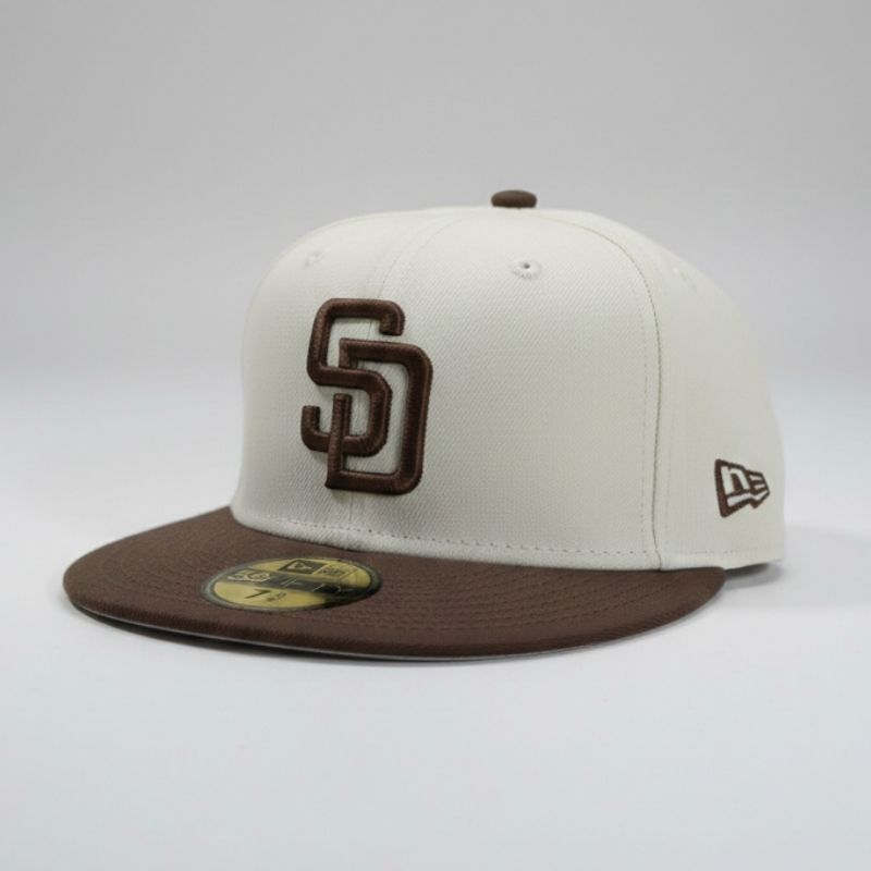 Casquette San Diego Padres New Era 59FIFTY Crème et Marron Fitted