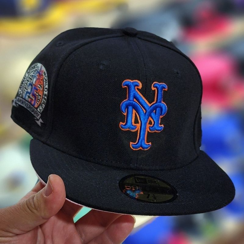 Casquette NY Mets New Era 59FIFTY Noire et Bleue Fitted – Image 5