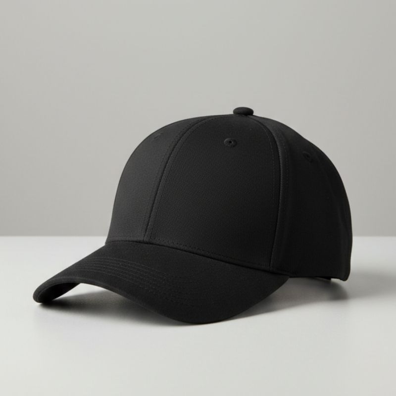 Casquette Baseball Classique - Noir Uni & Textile Texturé