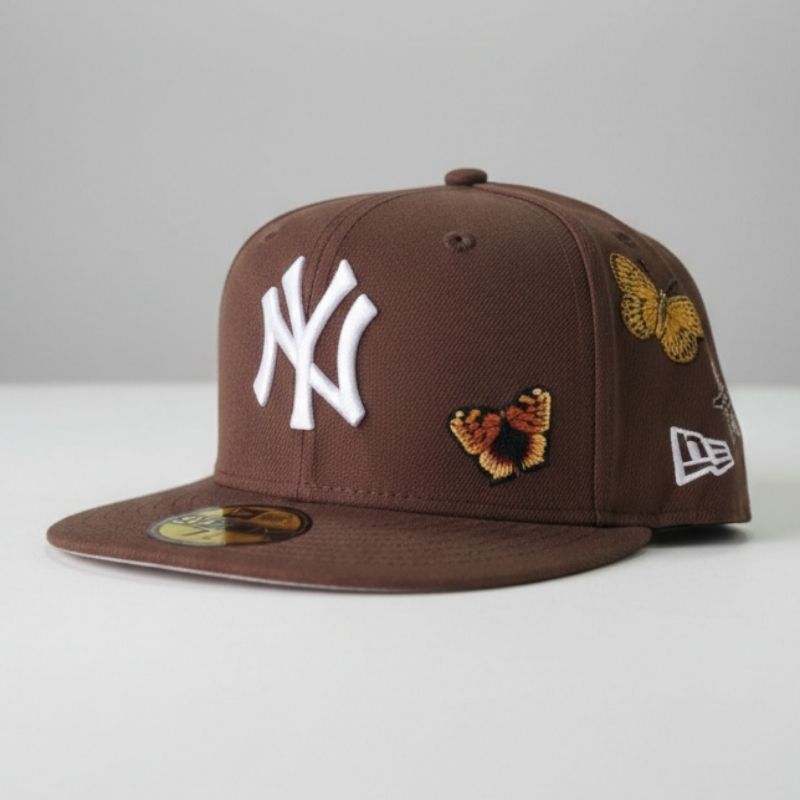 Casquette New York Yankees New Era 59FIFTY - Marron & Broderie Florale