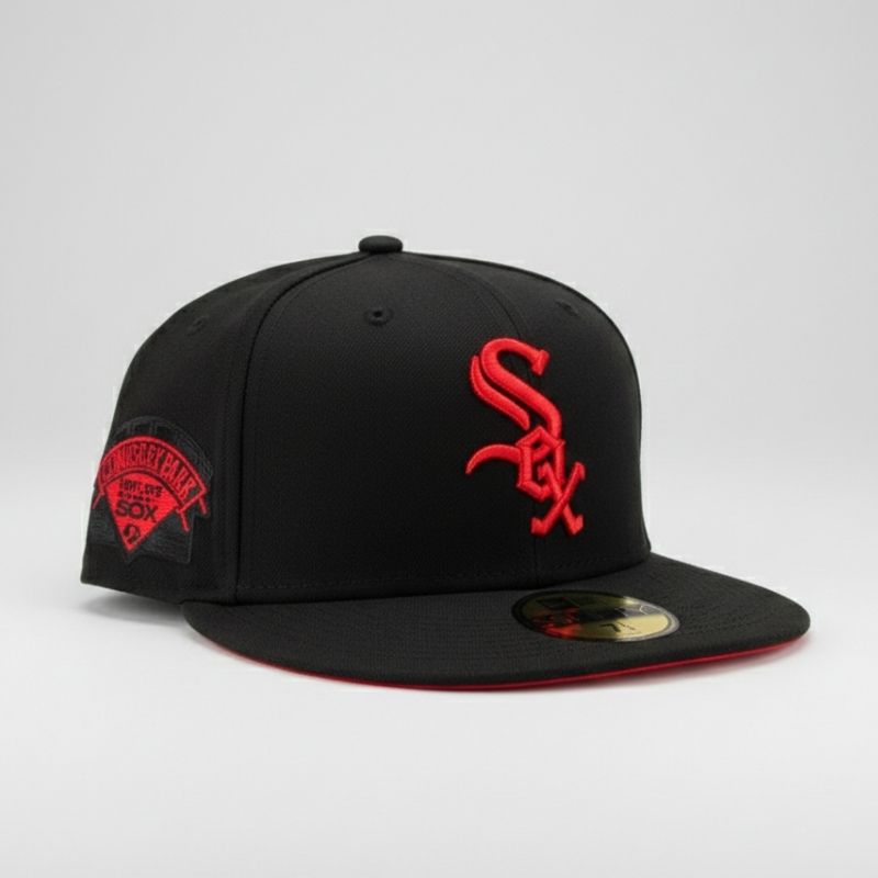 Casquette Chicago White Sox New Era 59FIFTY - Noir & Rouge avec Patch