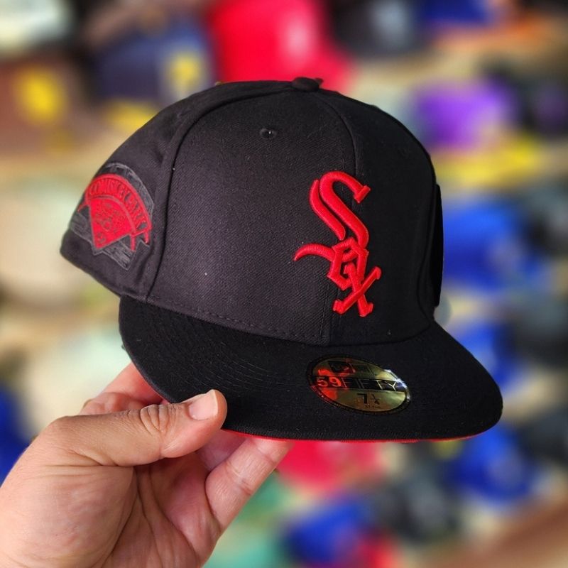 Casquette Chicago White Sox New Era 59FIFTY - Noir & Rouge avec Patch - الصورة 6