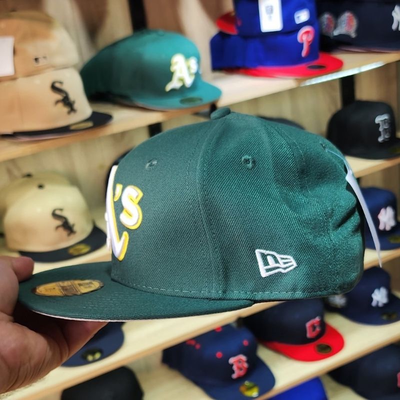 Casquette New Era 59FIFTY Oakland Athletics - Vert & Jaune Classique – Image 4