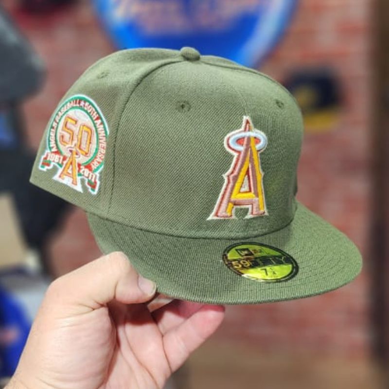 Casquette Los Angeles Angels New Era 59FIFTY - Vert Olive – Image 5