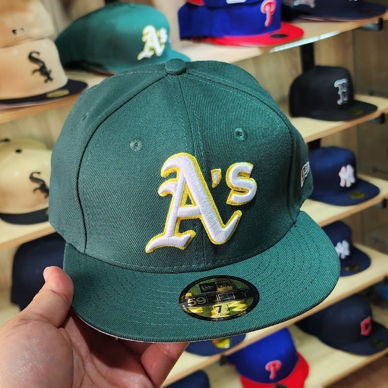 Casquette New Era 59FIFTY Oakland Athletics - Vert & Jaune Classique – Image 5