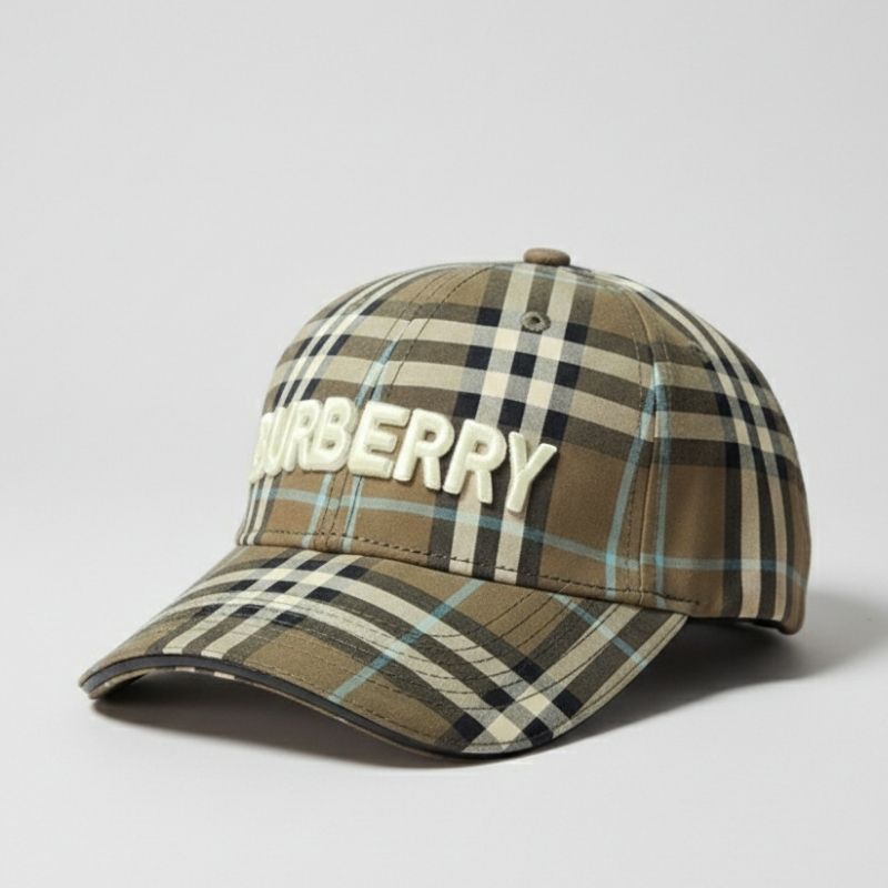 Casquette Burberry vert - Motif Vintage Check Iconique