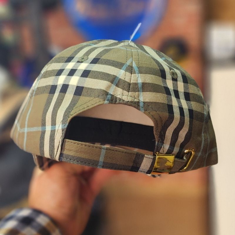 Casquette Burberry vert - Motif Vintage Check & Logo Noir - الصورة 2