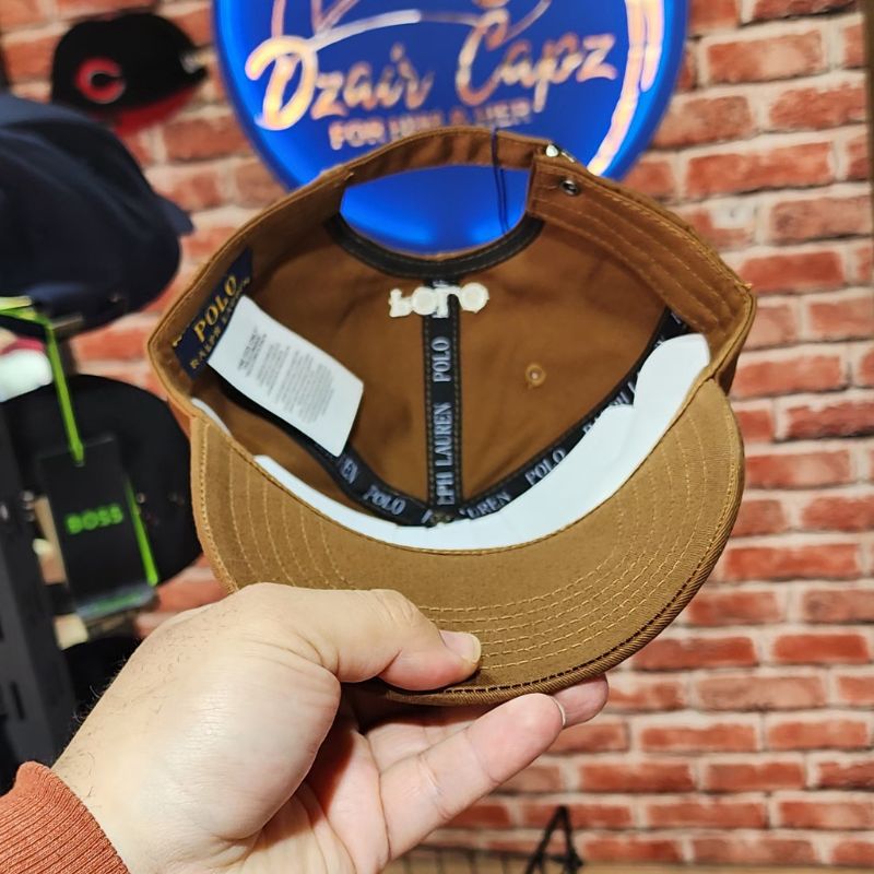 Casquette marron avec logo Polo brodé – Style classique élégant – Image 3