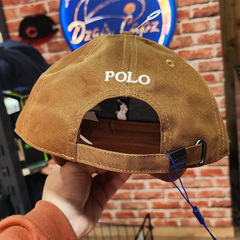Casquette marron avec logo Polo brodé – Style classique élégant – Image 2