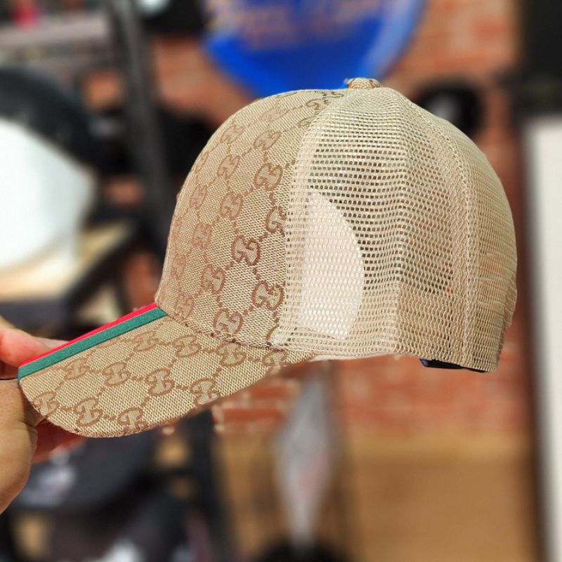 Casquette Gucci Beige et Monogramme Trucker (Filet) – Image 4