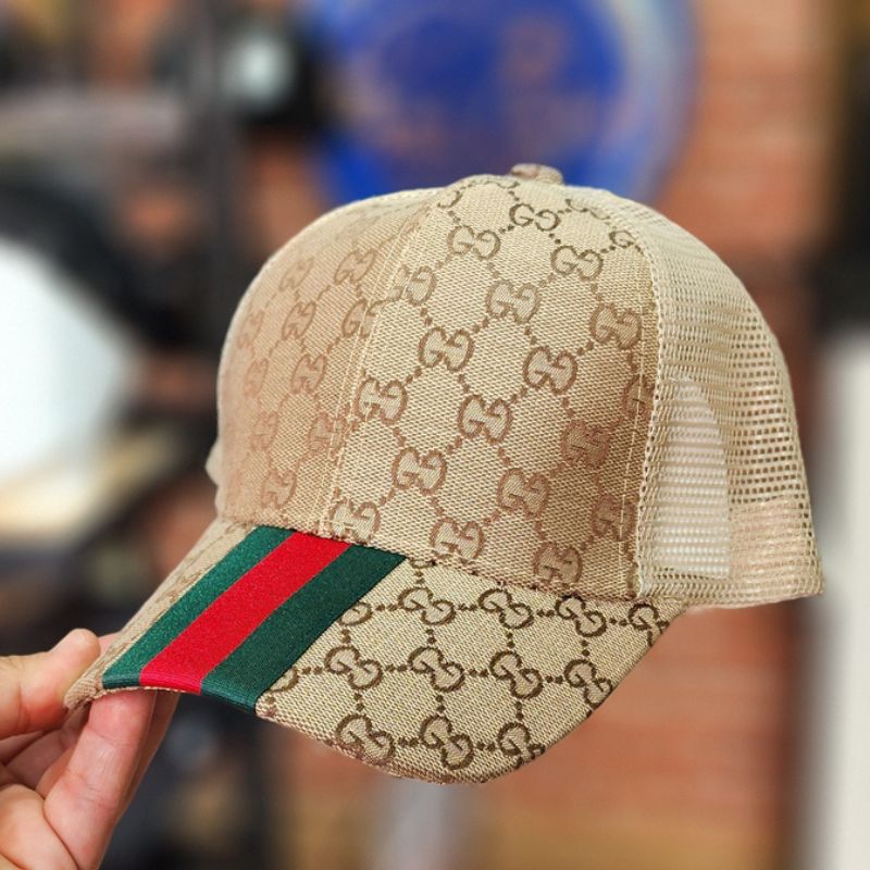 Casquette Gucci Beige et Monogramme Trucker (Filet) – Image 5