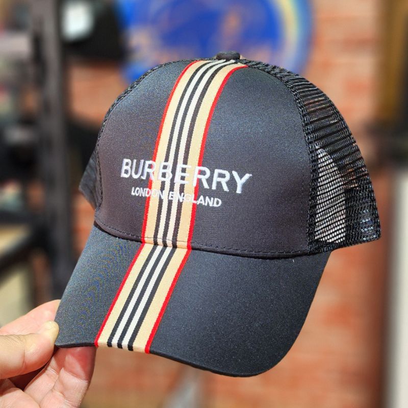 Casquette Burberry Noir à Rayures Trucker (Filet) – Image 5