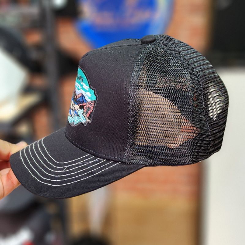 Casquette Polemik Adventure Full Black Trucker Filet – Image 4