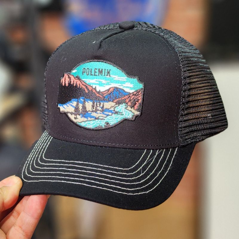 Casquette Polemik Adventure Full Black Trucker Filet – Image 5