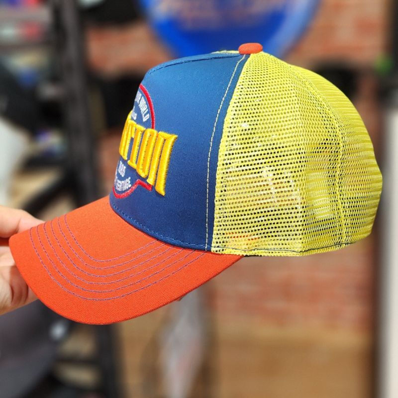 Casquette Station Bleu,Orange et Jaune Filet (Trucker) – Image 4