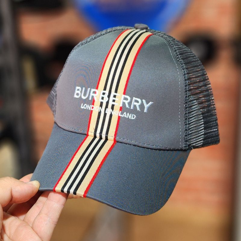 Casquette Burberry Gris à Rayures Trucker (Filet) – Image 5