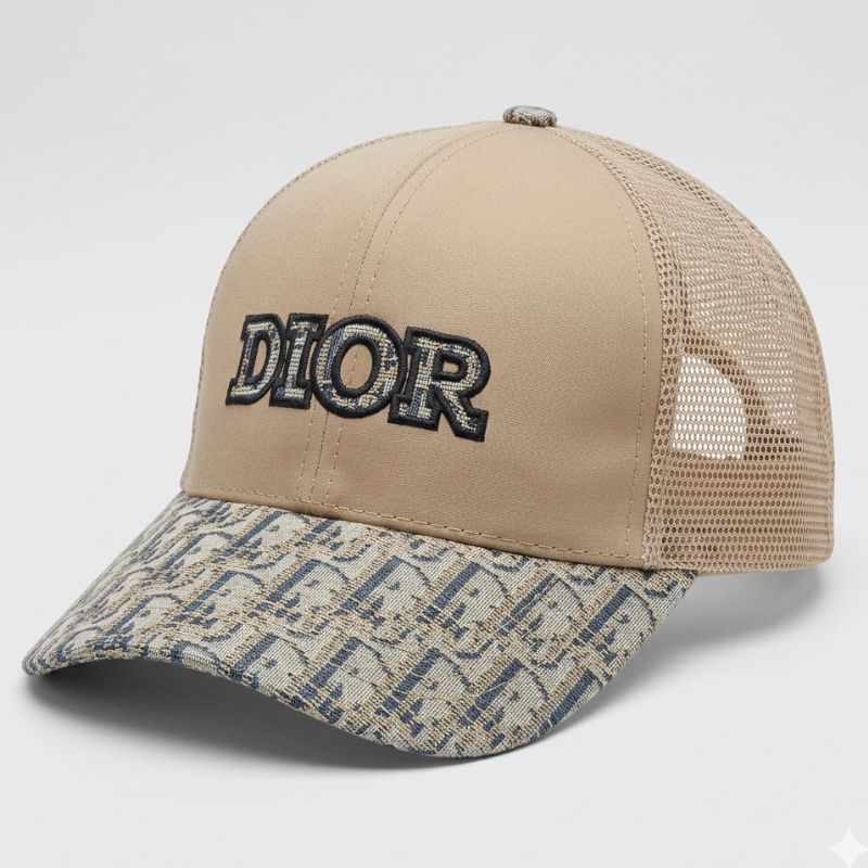 Casquette Dior Beige et Monogramme Trucker (Filet)