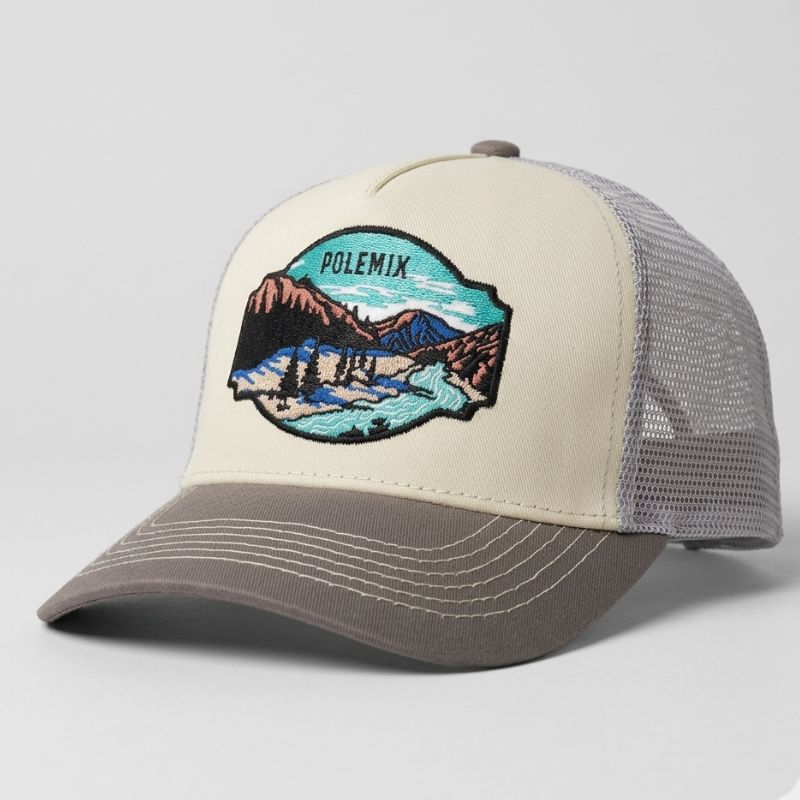 Casquette Polemik Adventure Beige & Gris Trucker Filet