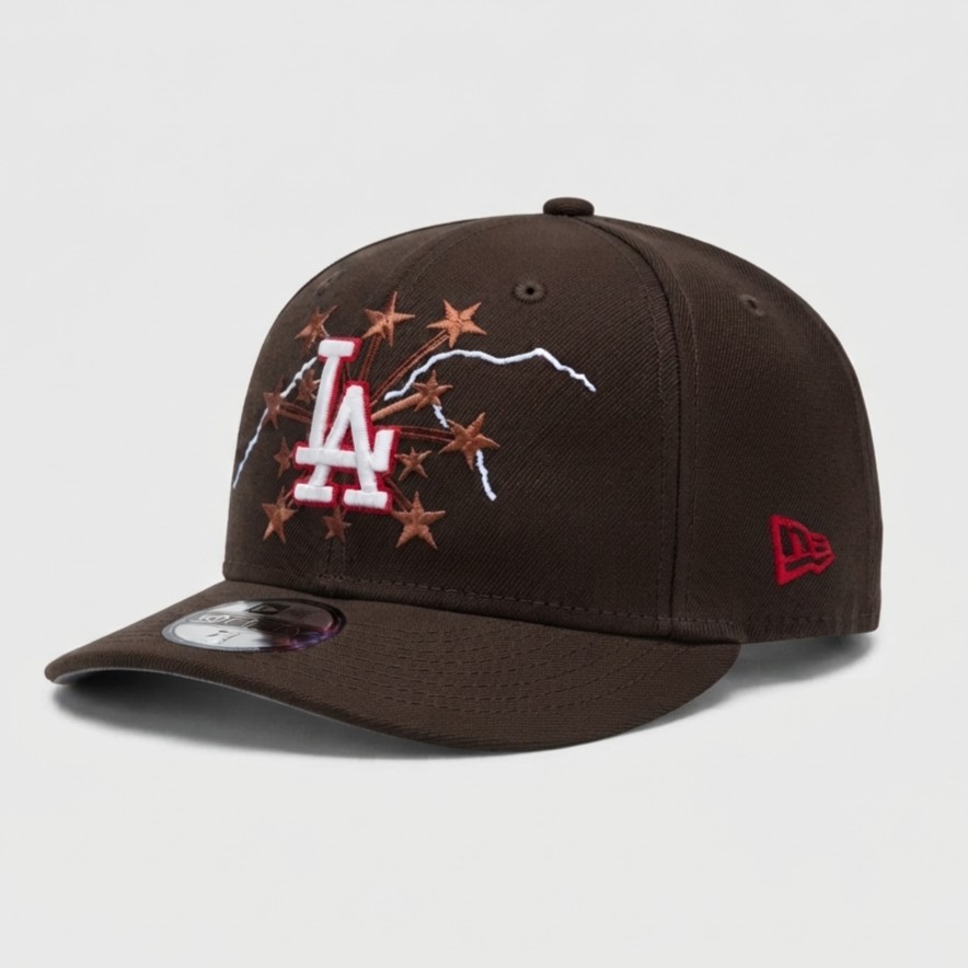 Casquette LA Los Angeles dodgers marron Logo blanc avec étoile edition 50 years Snapback MLB new 26
