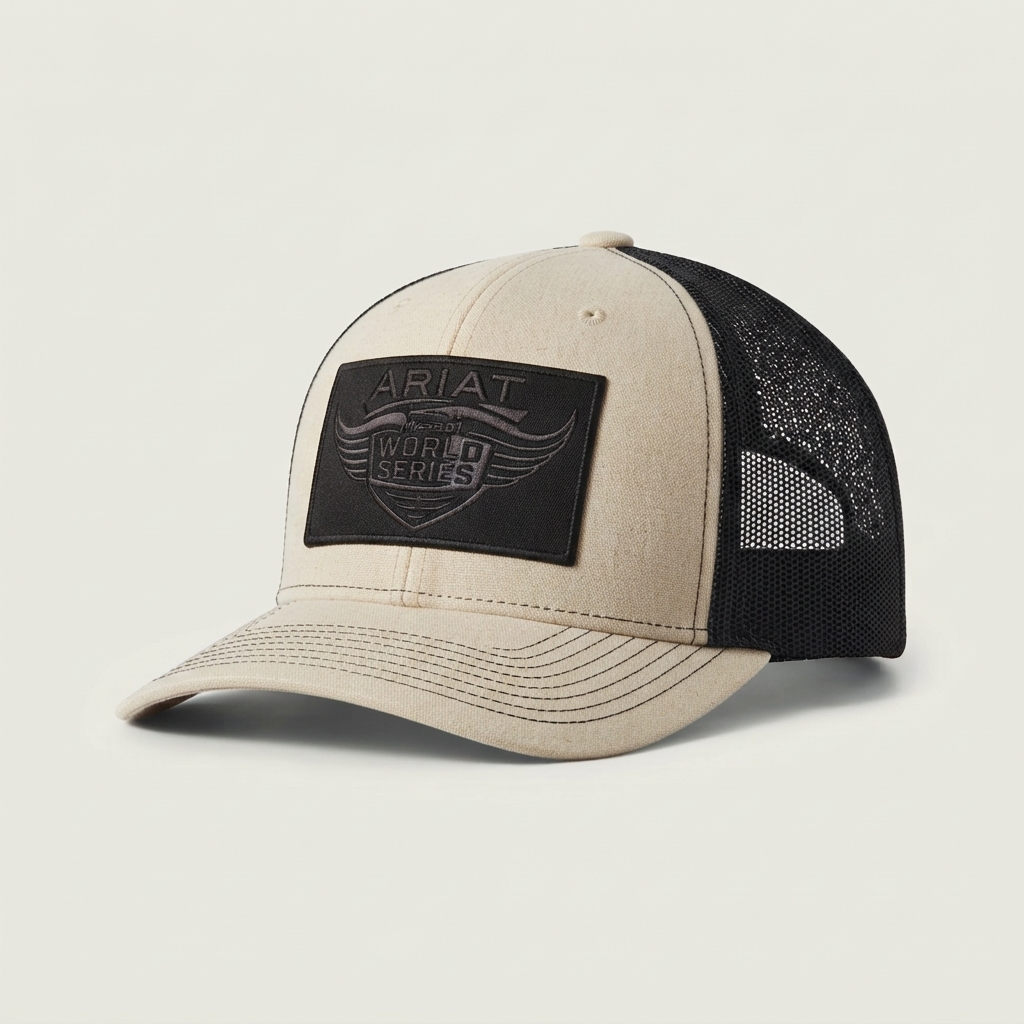 Casquette Trucker Ariat World Series – Beige / Mesh Noir original