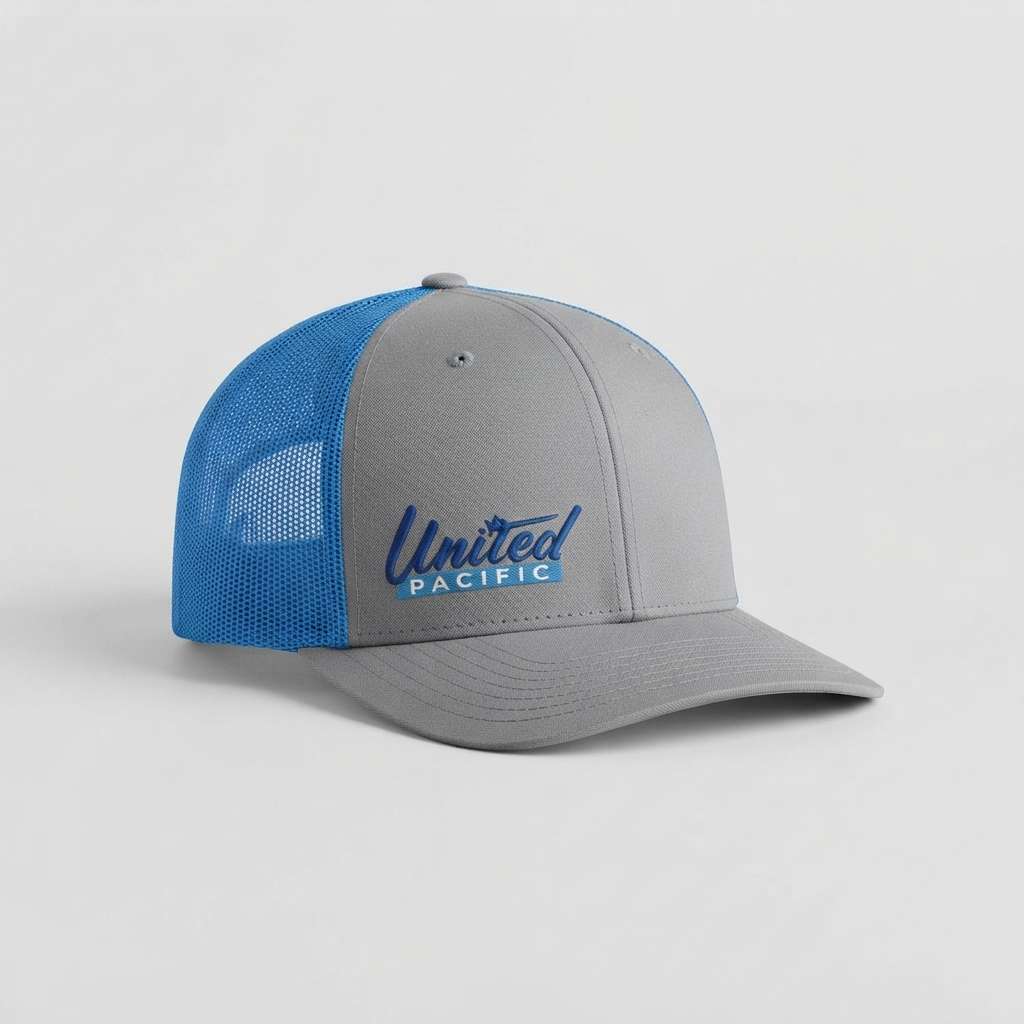 Casquette Trucker United Pacific – Gris Chiné / Bleu Cyan original