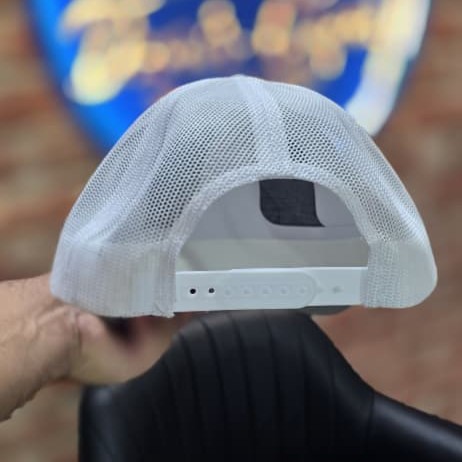 Casquette Trucker Hooked & Tagged Fish Leather Patch – Gris Chiné / Blanc original - الصورة 2