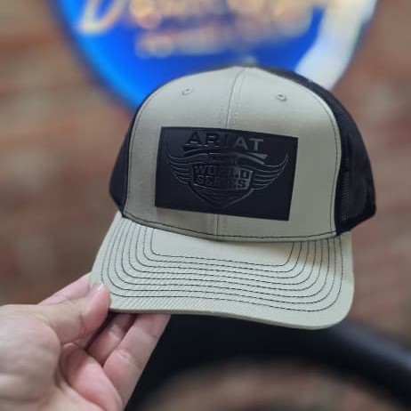 Casquette Trucker Ariat World Series – Beige / Mesh Noir original – Image 3