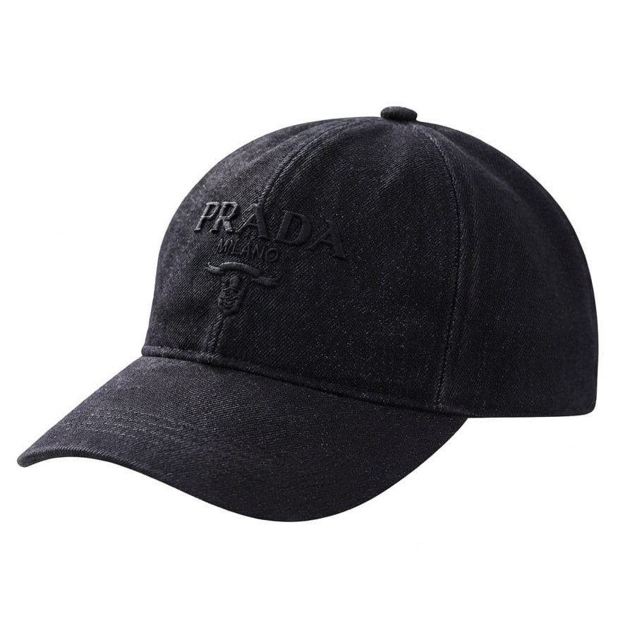 Casquette Prada Milano Noir avec broderie ton sur ton Style jeans new 26 super good