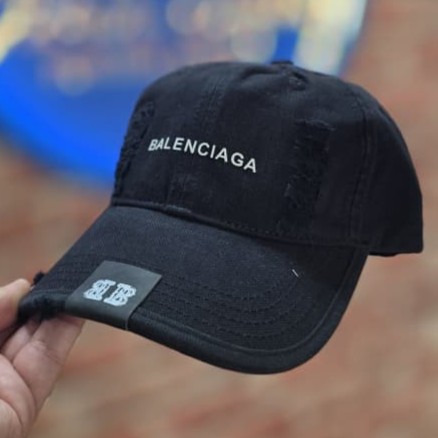 Casquette Balenciaga Noir avec détails usés Noire Effet Vieilli jeans - الصورة 5